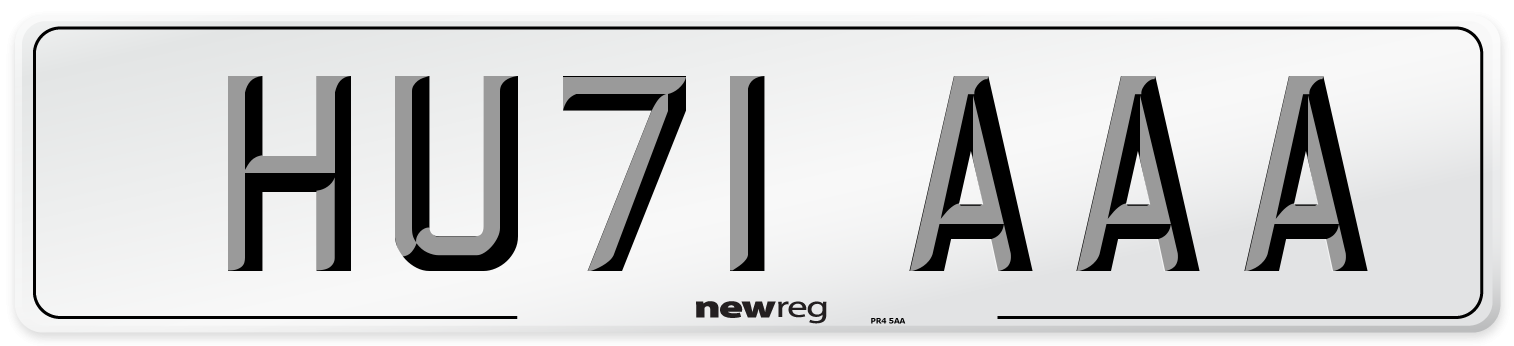 HU71 AAA Number Plate from New Reg